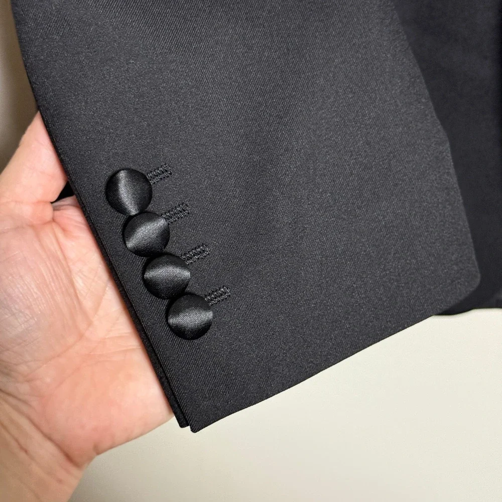 Haggar NEW Mens Premium Tuxedo Jacket 40 Regular Black Tailored Fit Event Formal